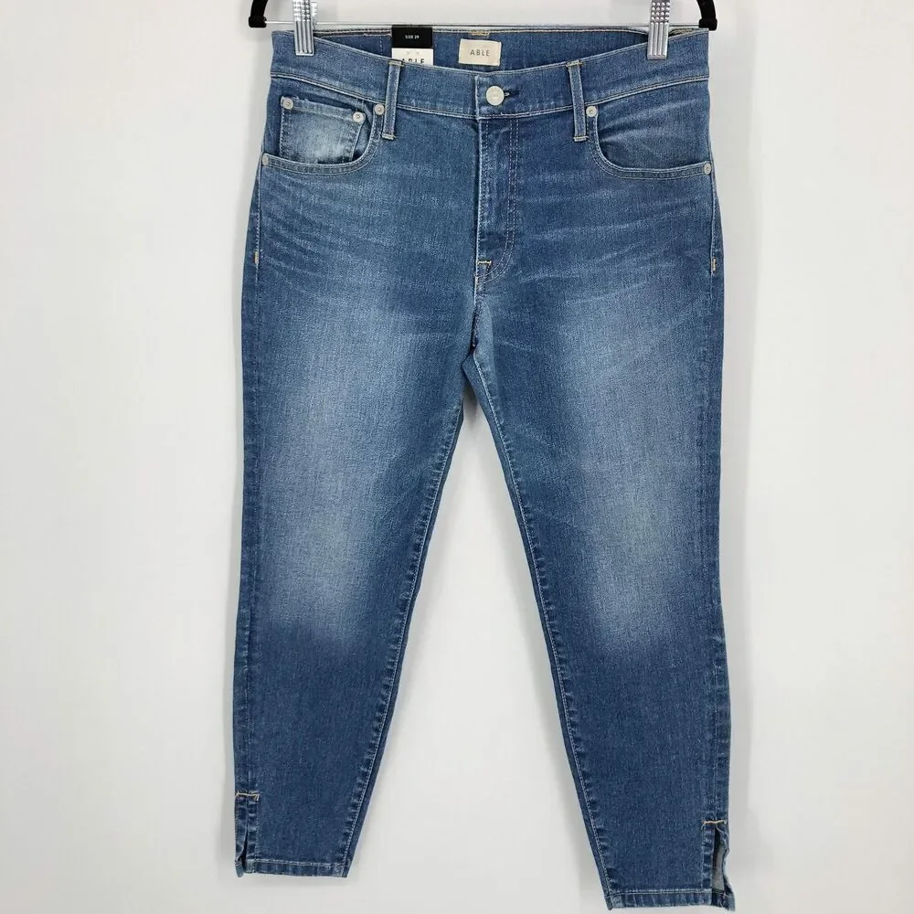 ABLE The Skinny‎ Jeans Womens 29 Blue Stretch Medium Wash Ankle Denim NWT